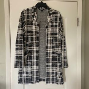 Express black and white coat